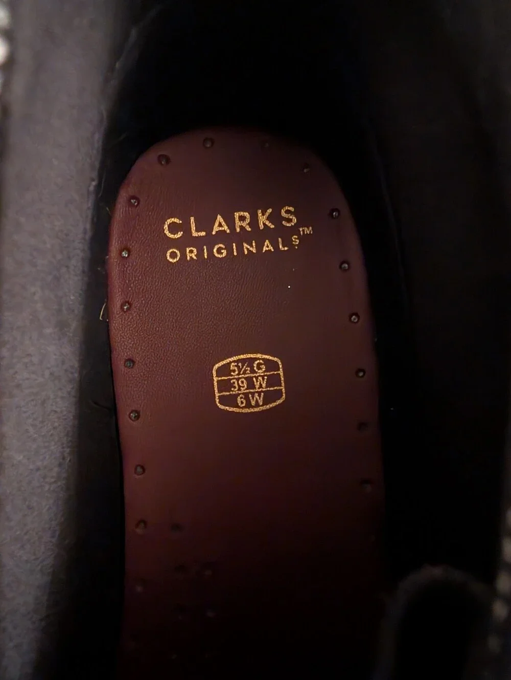 Clarks Kids Navy Suede Chukka Wallabee Boots Sz 6 W/EU 39.